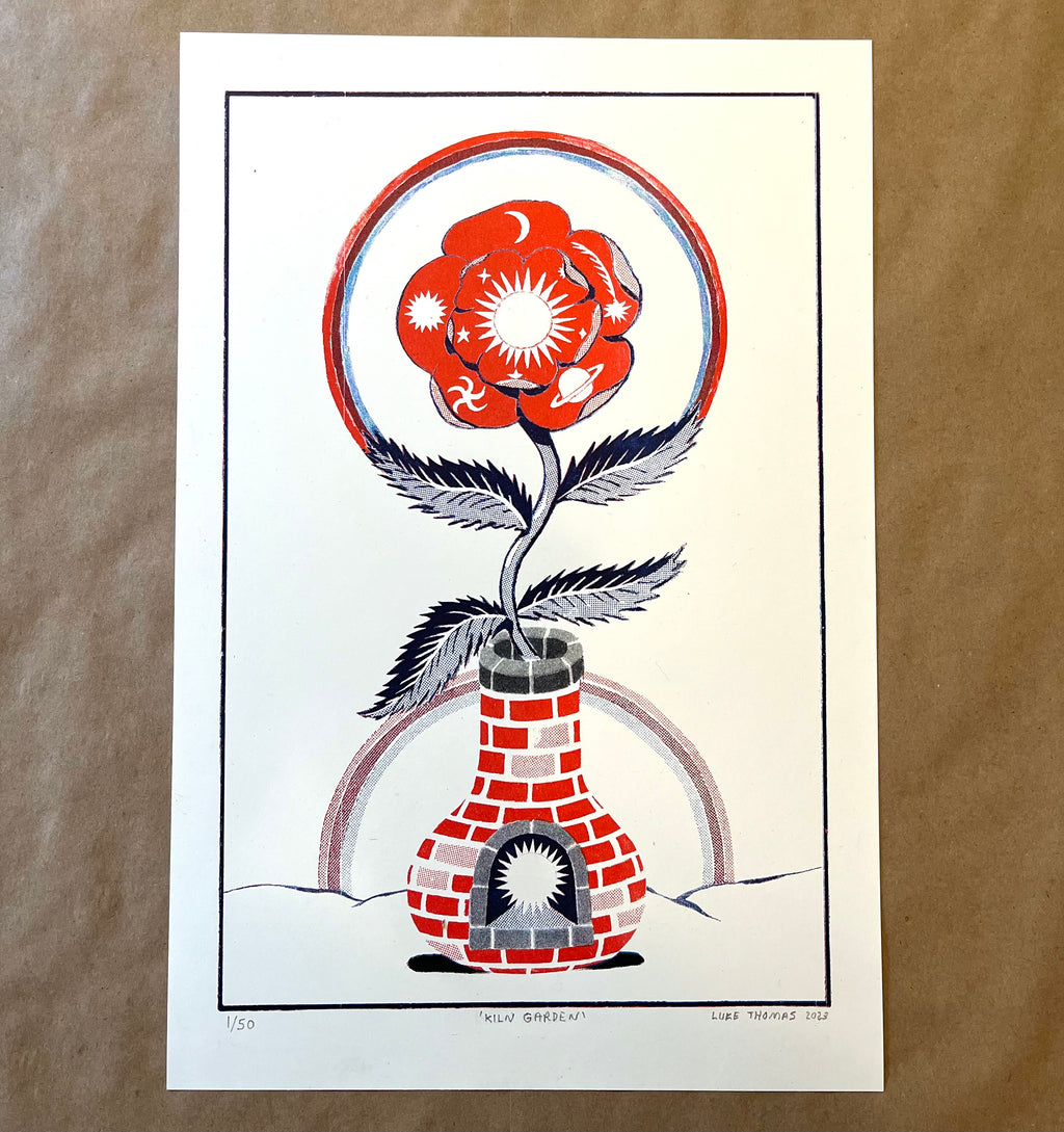 Kiln Garden signed and numbered risograph print