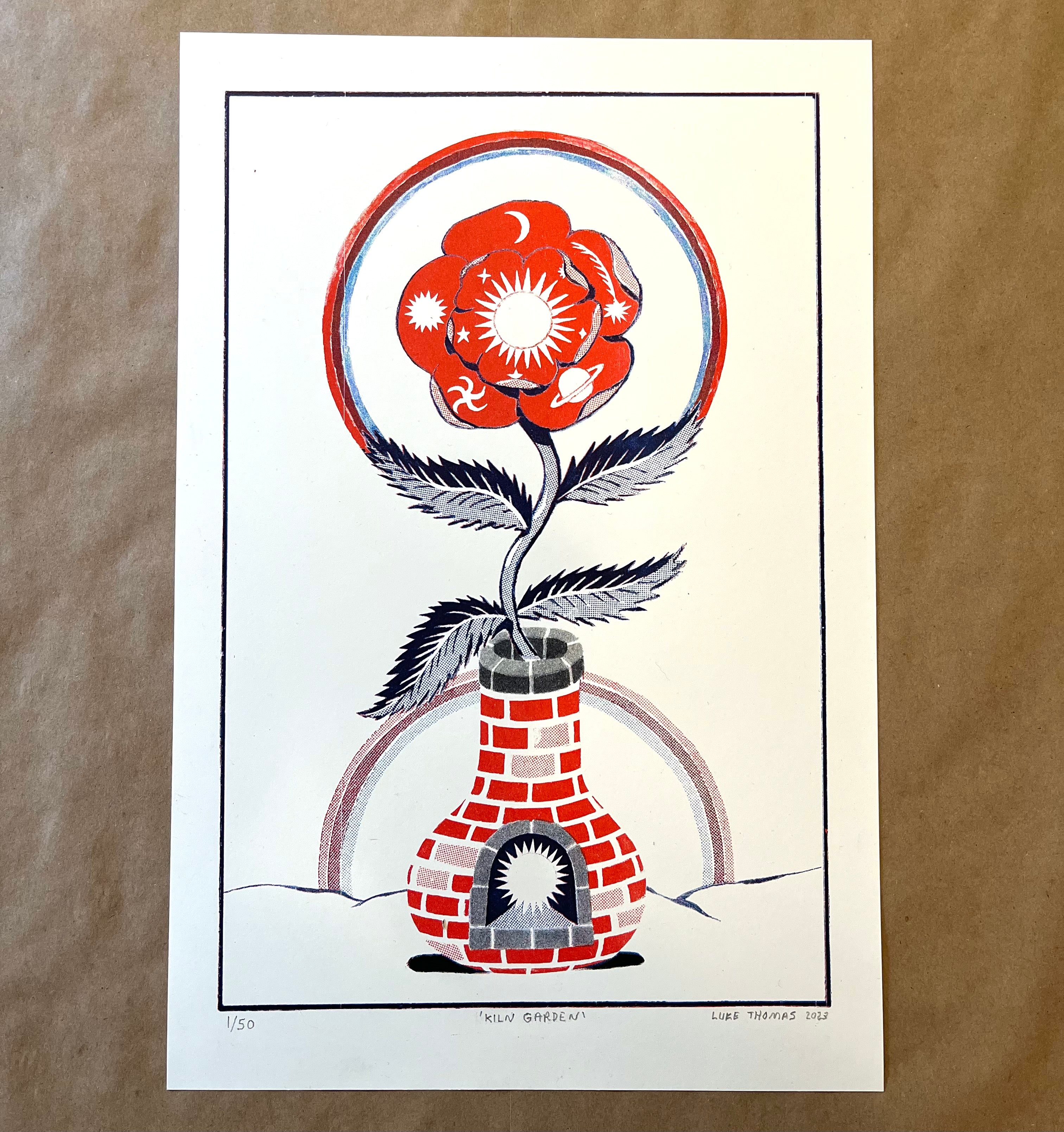 Kiln Garden signed and numbered risograph print