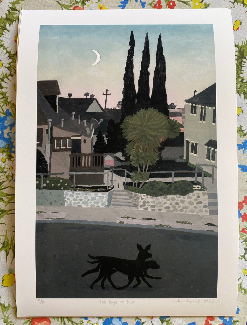 Two Dogs at Dawn signed Giclee print